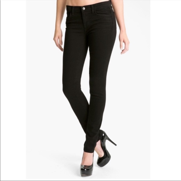 J Brand Denim - J Brand The Pencil Leg in Shadow Black Skinny Low Rise Jeans Size 25 inseam 34"